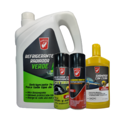 Kit Refrigerante, Silicona, Lubri-multiuso y Shampoo con Cera